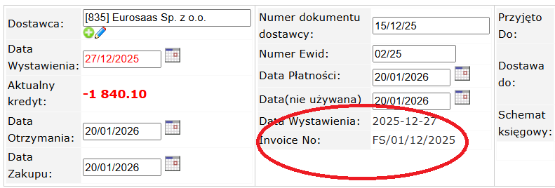 księgowanie korekt importowanych z ksef