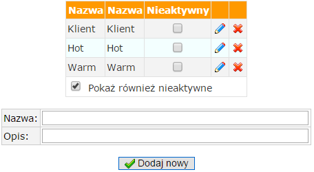 Program pełnej księgowości online - statusy klientów